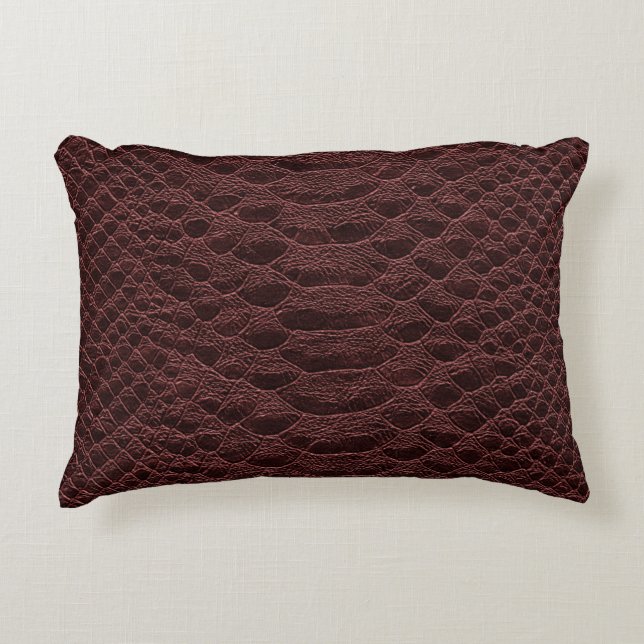 background - brown reptile leather texture - Croco Accent Pillow (Front)