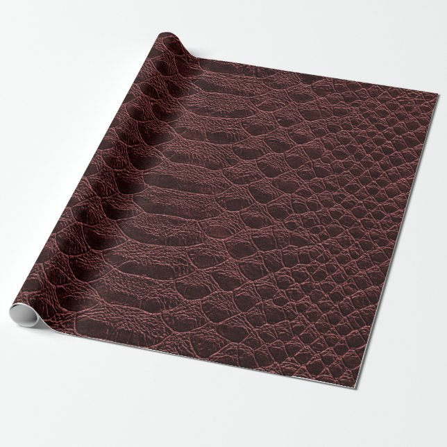 background - brown reptile leather texture - Croco Wrapping Paper (Unrolled)