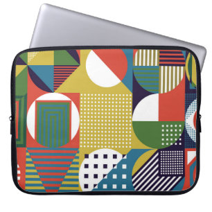 Background collected from geometric shapes in a si laptop sleeve