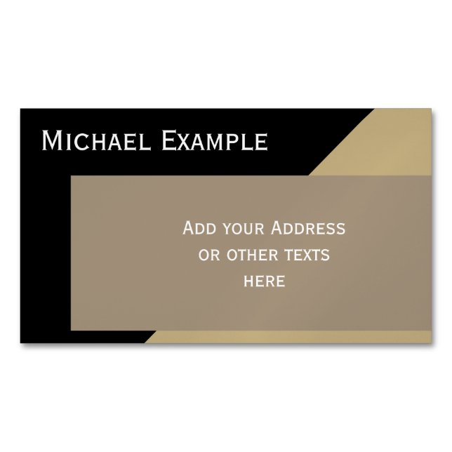 Background Colour Blocking - stone & dark beige Magnetic Business Card (Front)