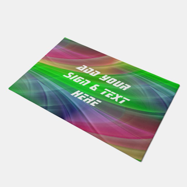 Background coloured RAYS 3 + your own ideas Doormat (Angled)