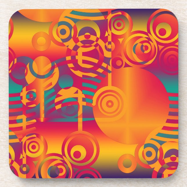 Background Composing - Modern Colourful Circle Coaster (Front)