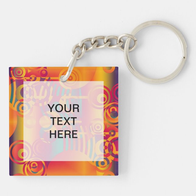 Background Composing - Modern Colourful Circle Keychain (Back)