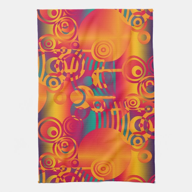 Background Composing - Modern Colourful Circle Kitchen Towel (Vertical)