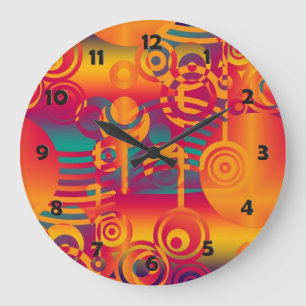 Background Composing - Modern Colourful Circle Large Clock