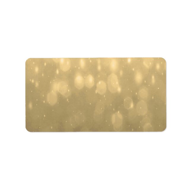 Background - Gold Bokeh Glitter Lights Label (Front)