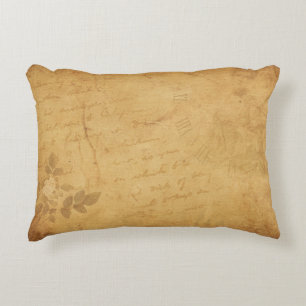 Background image flower writing accent pillow