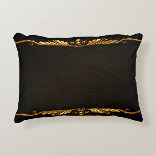 Background image gold frame floral accent pillow