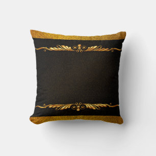 Background image gold frame floral throw pillow