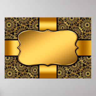 Background image gold frame poster