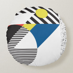 Background in retro modern style round pillow