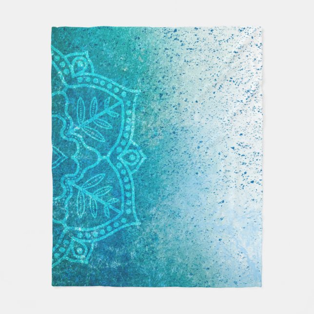 Background mandala grunge pattern fleece blanket (Front)