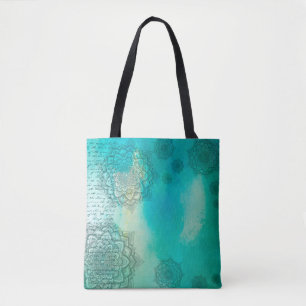 Background mandala grunge pattern tote bag