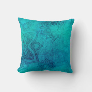 Background mandala grunge texture throw pillow