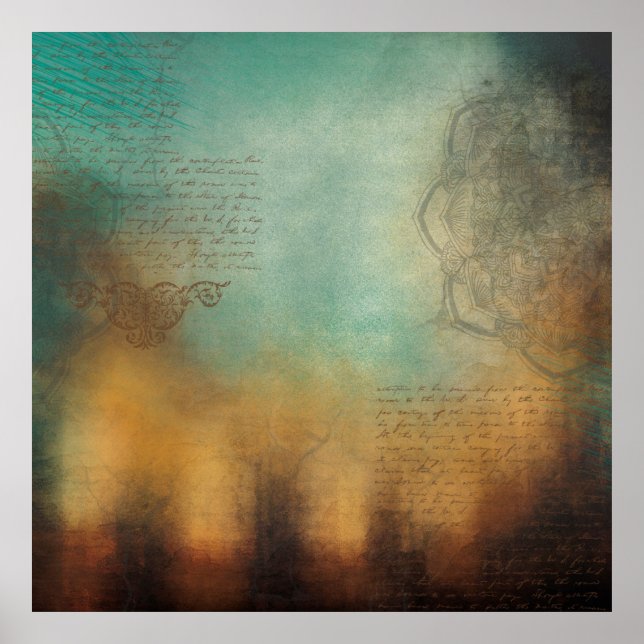 Background mandala text grunge poster (Front)