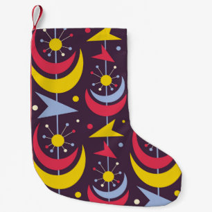 Background mid-century modern vintage art. Abstrac Small Christmas Stocking