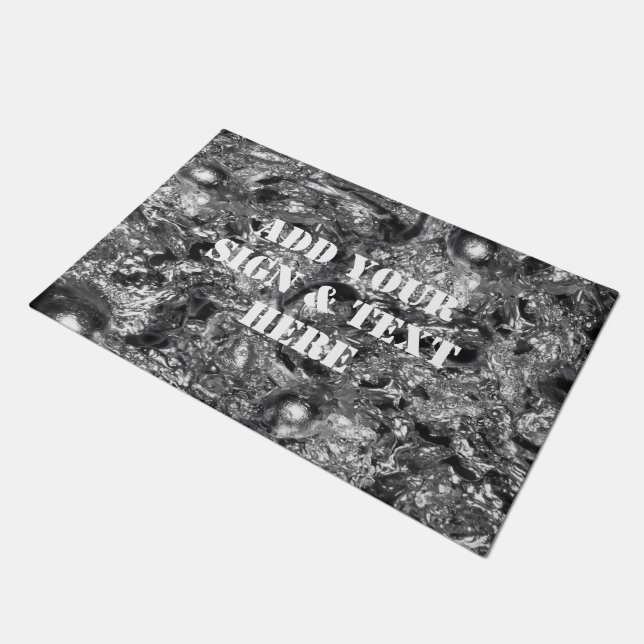 Background molten silver + your own ideas doormat (Angled)