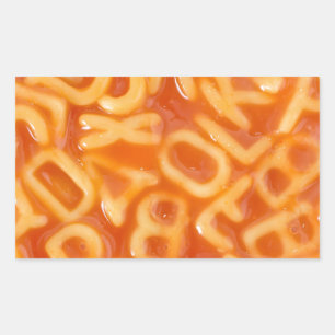 Background of alphabet shaped spaghetti sticker