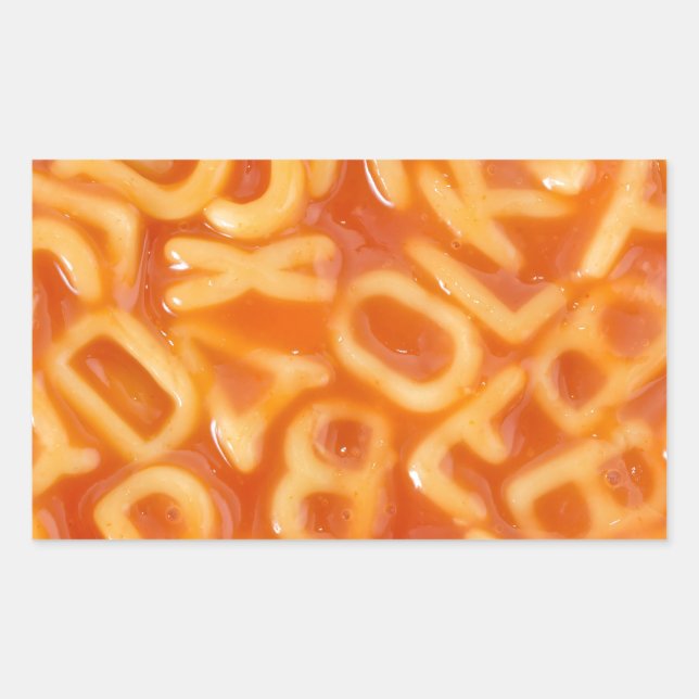 Background of alphabet shaped spaghetti sticker (Front)