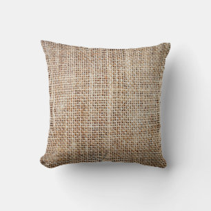 Background of burlap hessian  throw pillow