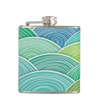 Background of curled abstract green waves