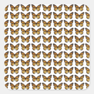 Background of multiple monarch butterflies square sticker