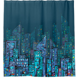 Background of night Cityscape. Hand drawn illustra