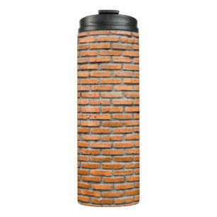 Background of old vintage brick wallaging, antique thermal tumbler