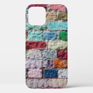 Background of painted colour brick wall texture iPhone 12 case
