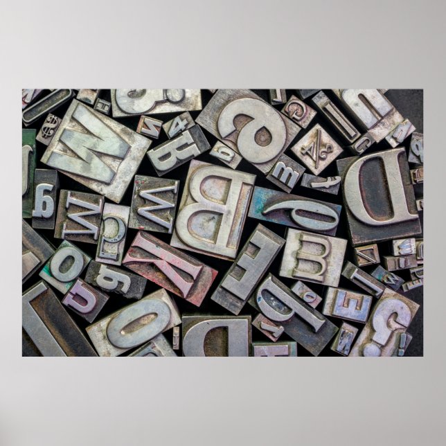 background of random vintage grunge letterpress me poster (Front)