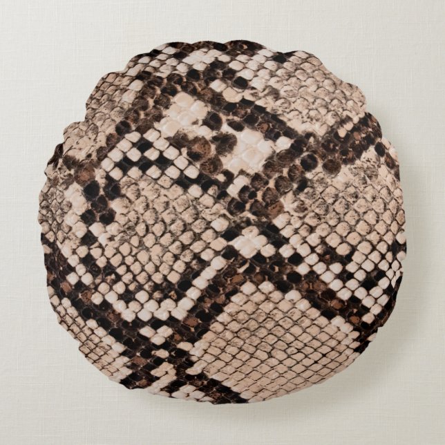 background of snake skin texture round pillow (Front)
