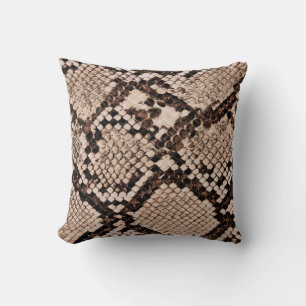 background of snake skin texture throw pillow