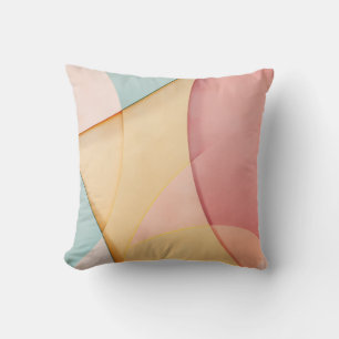 Background of softly-colored shapes throw pillow