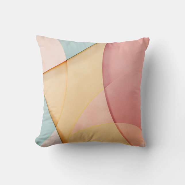 Background of softly-coloured shapes throw pillow (Front)