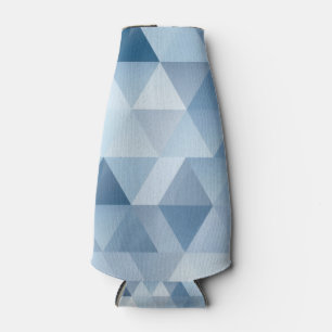 Background of triangles in blue and grey bottle cooler