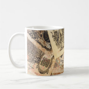 Background of various vintage banknotes of Russia Coffee Mug