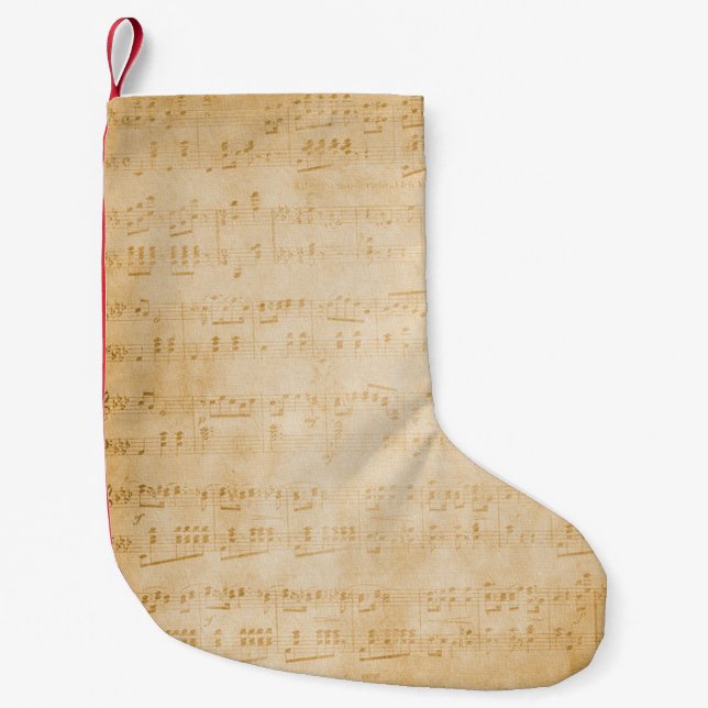 Background old vintage parchment small christmas stocking (Front)