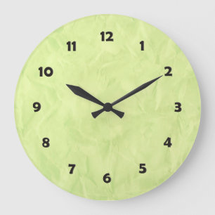 Background PAPER TEXTURE - green Large Clock