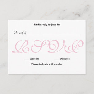 Background Pink - RSVP Reception Response Card