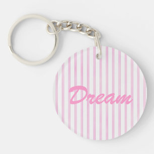 Background Pink Watercolor Stripes Keychain
