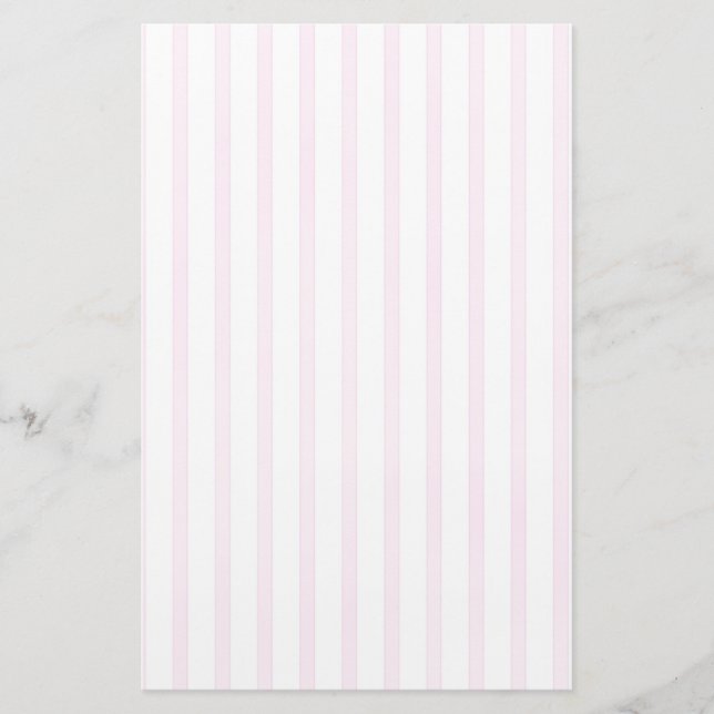 Background Pink Watercolor Stripes Stationery (Front)