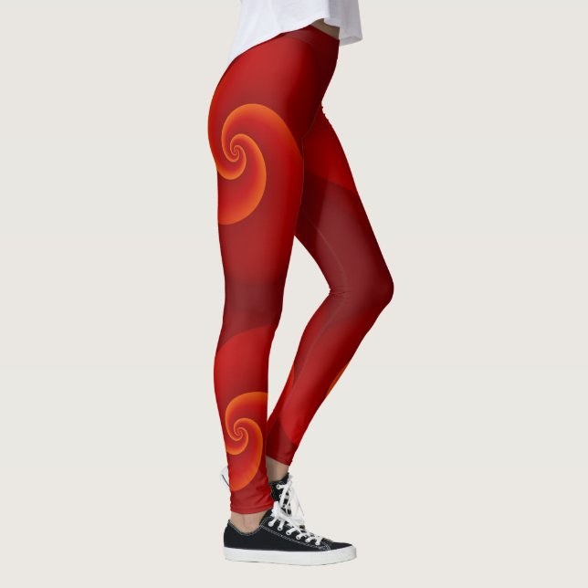 Background Power Spiral red Leggings (Right)
