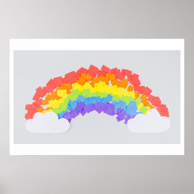Background Rainbow Happy Birthday Poster (Front)