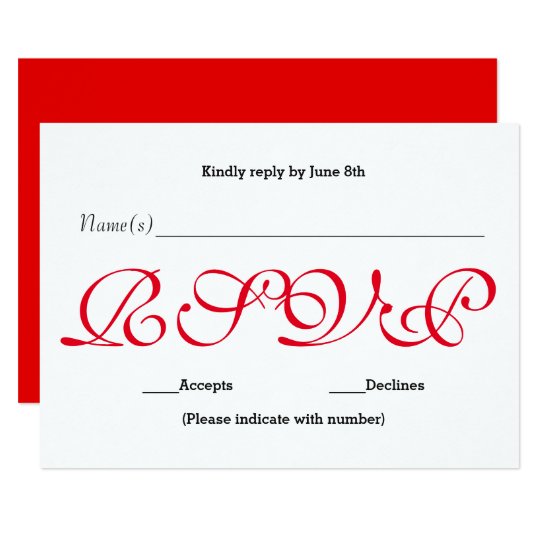 Background Red - RSVP Reception Response Card