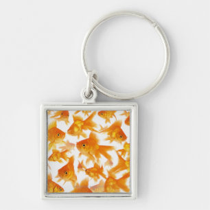 Background Showing a Large Group of Goldfish Keychain