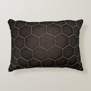 Background texture hexagon grid d accent pillow