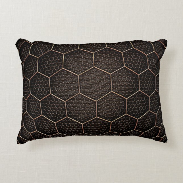 Background texture hexagon grid d accent pillow (Front)