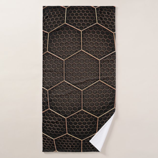Background texture hexagon grid d bath towel (Bath Towel)