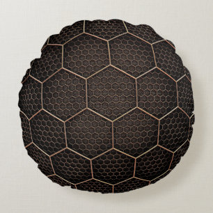 Background texture hexagon grid d round pillow