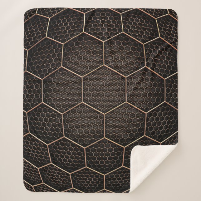 Background texture hexagon grid d sherpa blanket (Front)